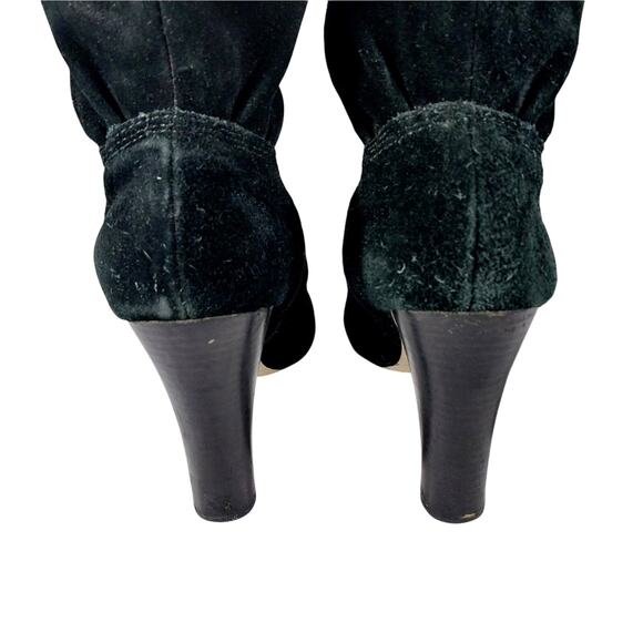 MICHAEL KORS! BLACK GENUINE SUEDE & LEATHER SCRUNCHY SHAFT BOOTS! SZ 9.5M - Picture 7 of 11